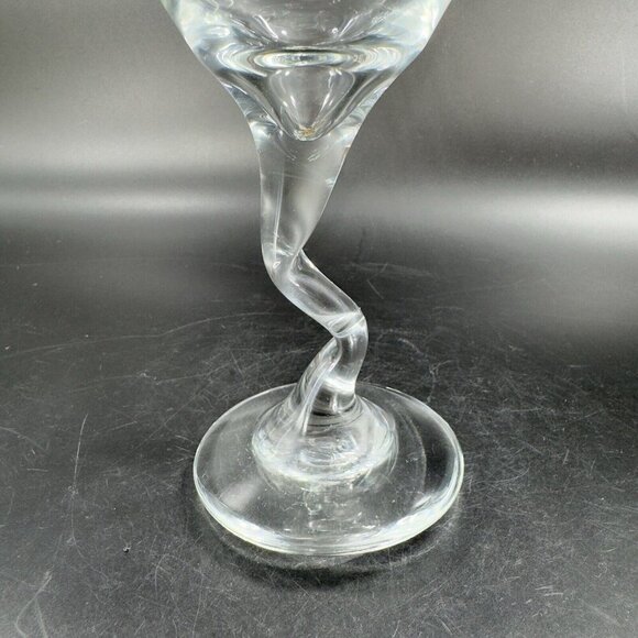 Martini Glasses Squiggle Cocktail Bent Stem Crooked Cocktail Set 2 Clear Glasses - Picture 8 of 14